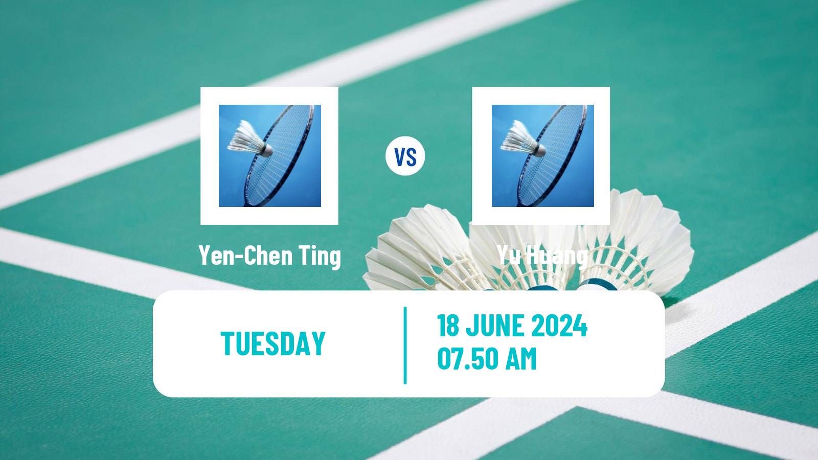 Badminton BWF World Tour Kaohsiung Masters Men Yen-Chen Ting - Yu Huang
