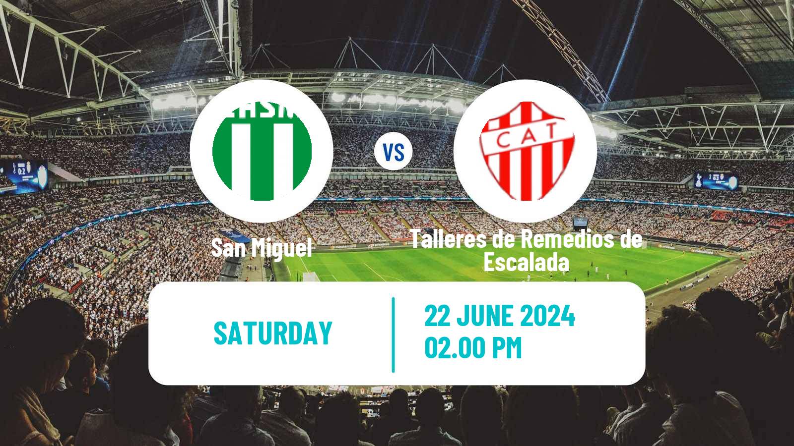 Soccer Argentinian Primera Nacional San Miguel - Talleres de Remedios de Escalada