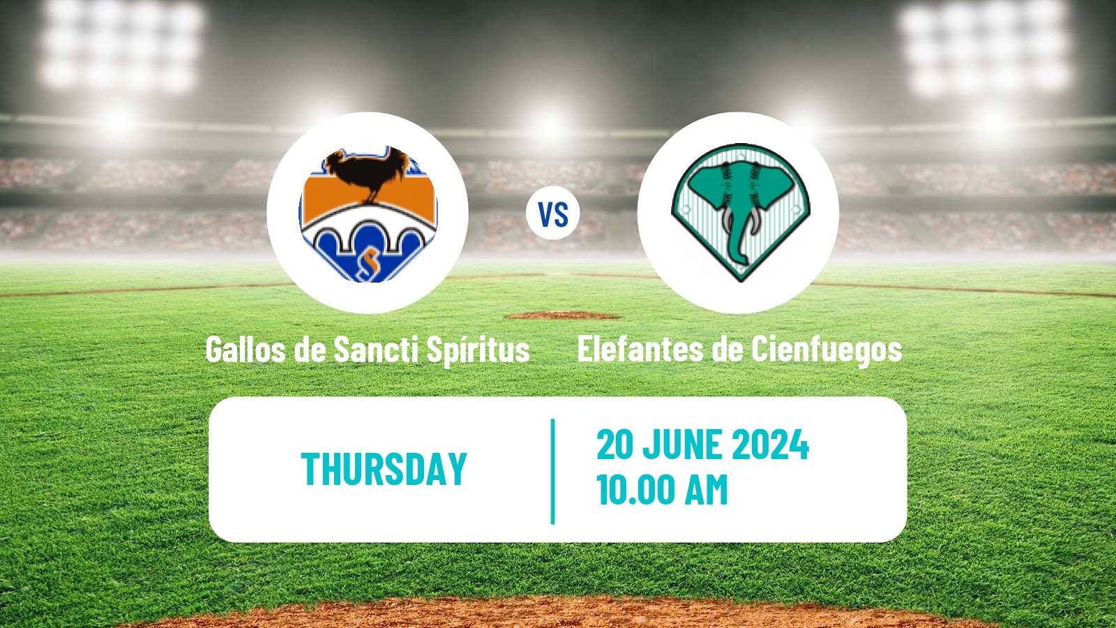 Baseball Cuba Serie Nacional Baseball Gallos de Sancti Spíritus - Elefantes de Cienfuegos