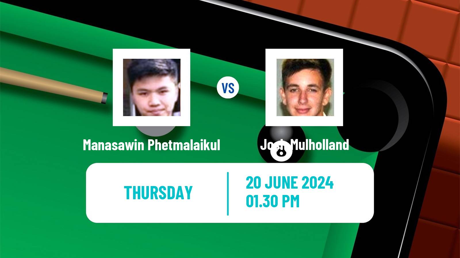 Snooker Championship League Manasawin Phetmalaikul - Josh Mulholland