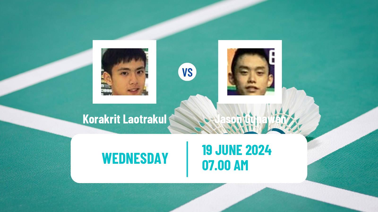 Badminton BWF World Tour Kaohsiung Masters Men Korakrit Laotrakul - Jason Gunawan