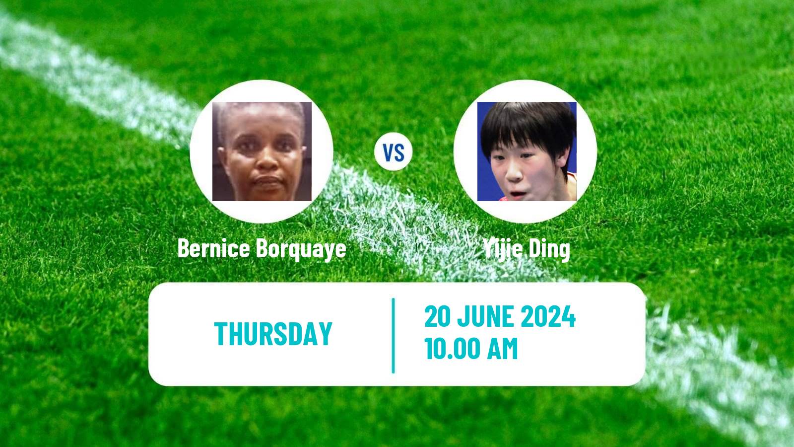 Table tennis Wtt Contender Lagos Women Bernice Borquaye - Yijie Ding