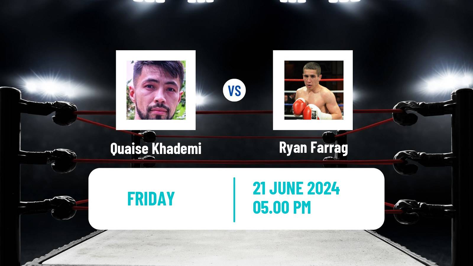 Boxing Super Flyweight Commonwealth Title Men Quaise Khademi - Ryan Farrag