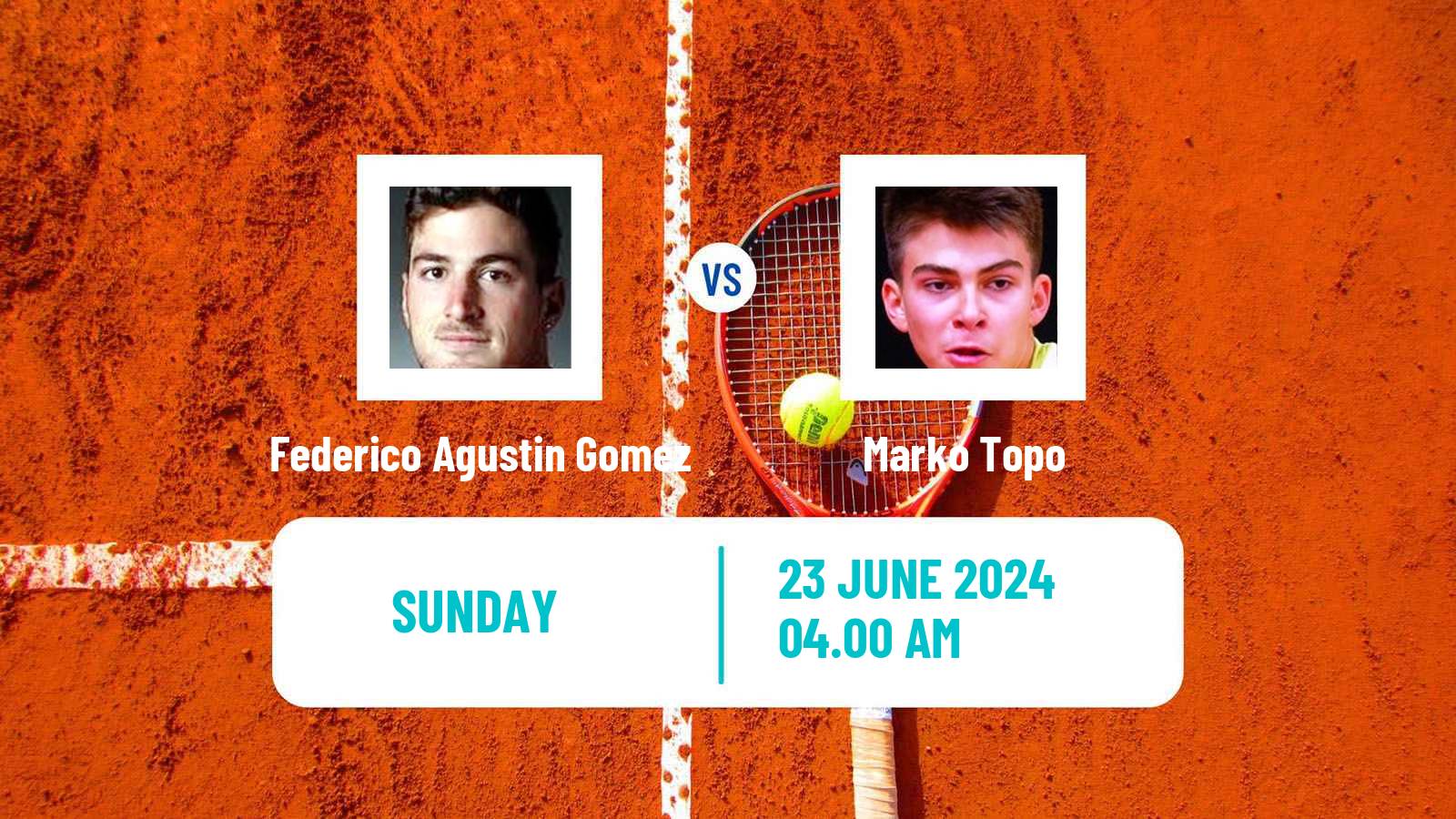 Tennis Milan Challenger Men Federico Agustin Gomez - Marko Topo