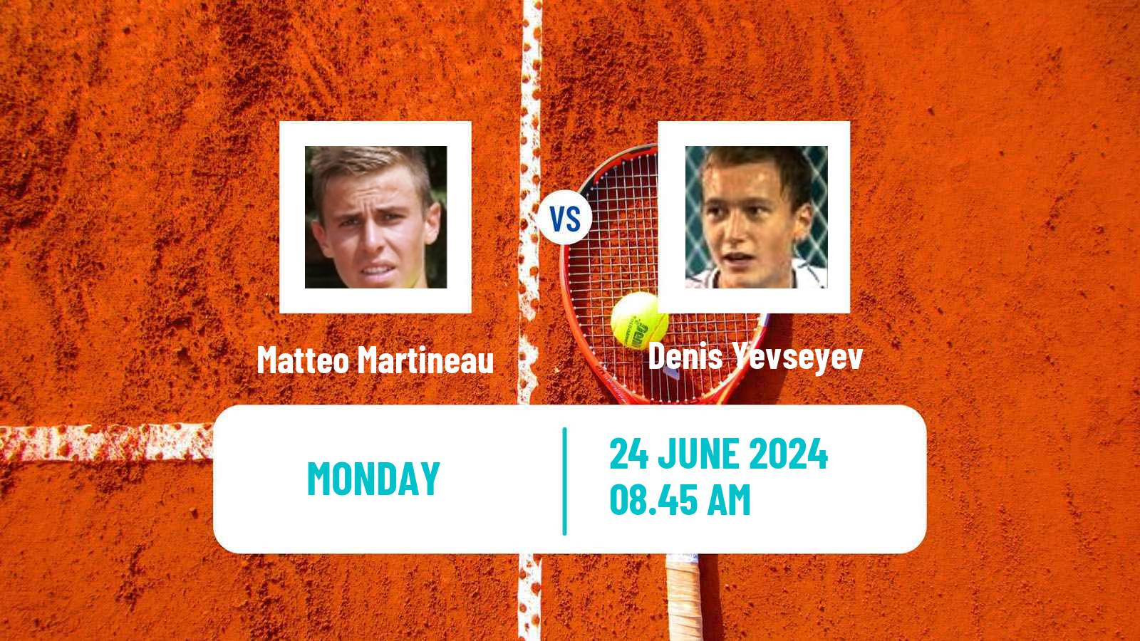 Tennis ATP Wimbledon Matteo Martineau - Denis Yevseyev