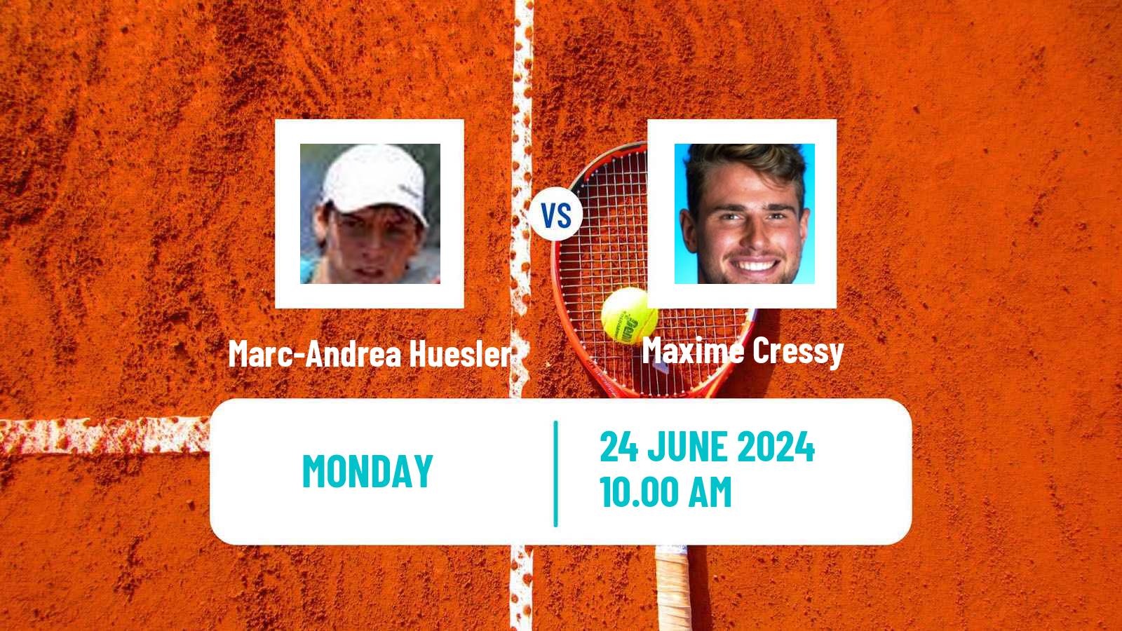 Tennis ATP Wimbledon Marc-Andrea Huesler - Maxime Cressy