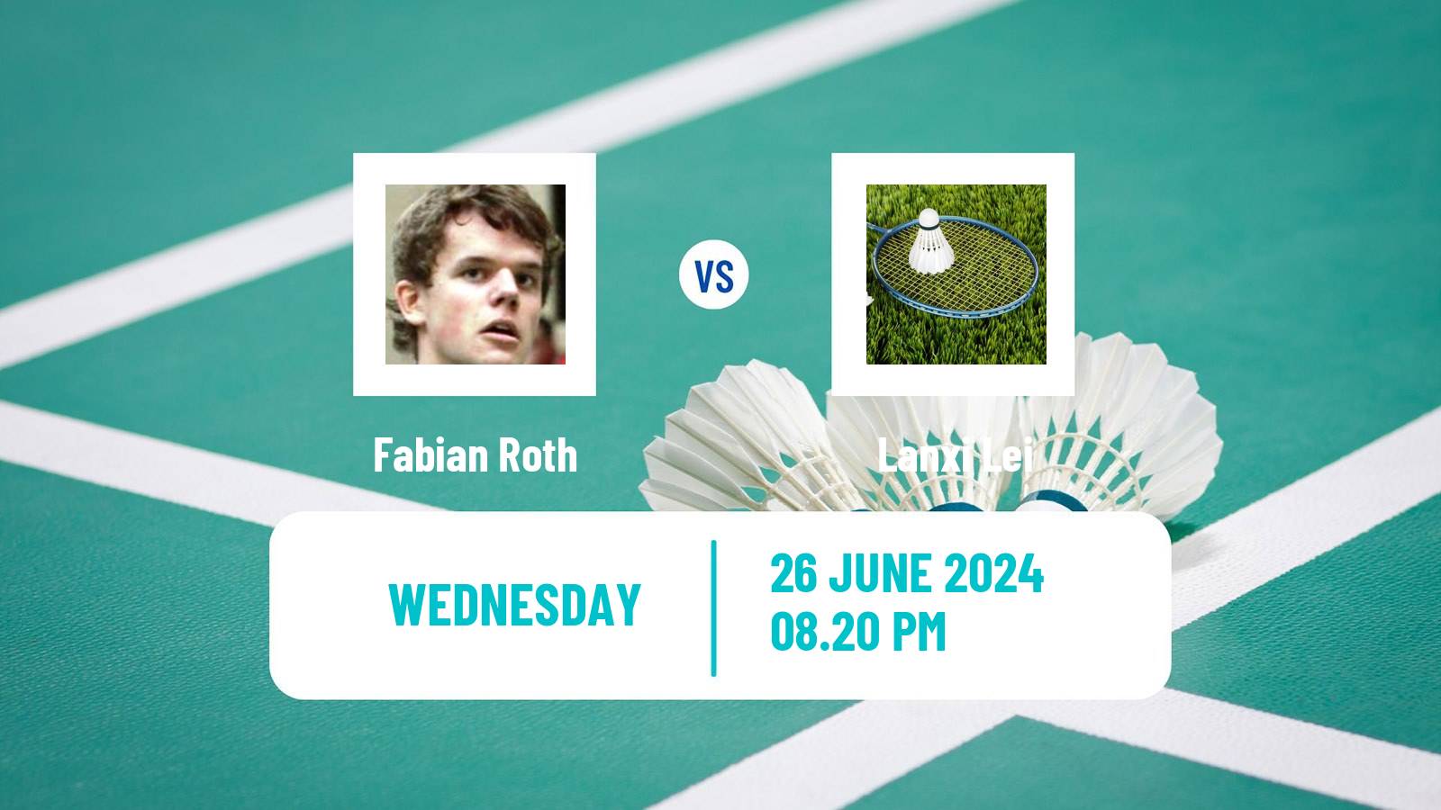 Badminton BWF World Tour Us Open Men Fabian Roth - Lanxi Lei
