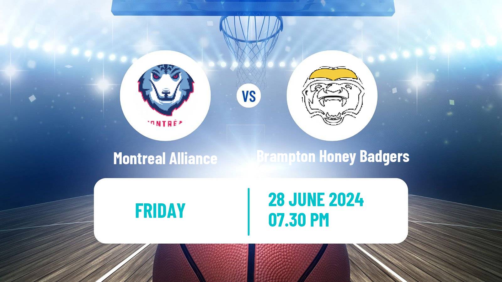Basketball Canadian CEBL Montreal Alliance - Brampton Honey Badgers