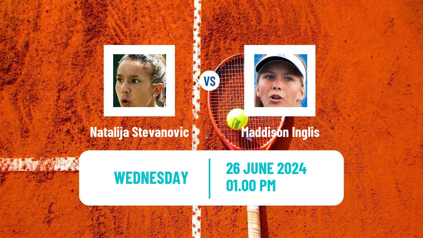 Tennis WTA Wimbledon Natalija Stevanovic - Maddison Inglis