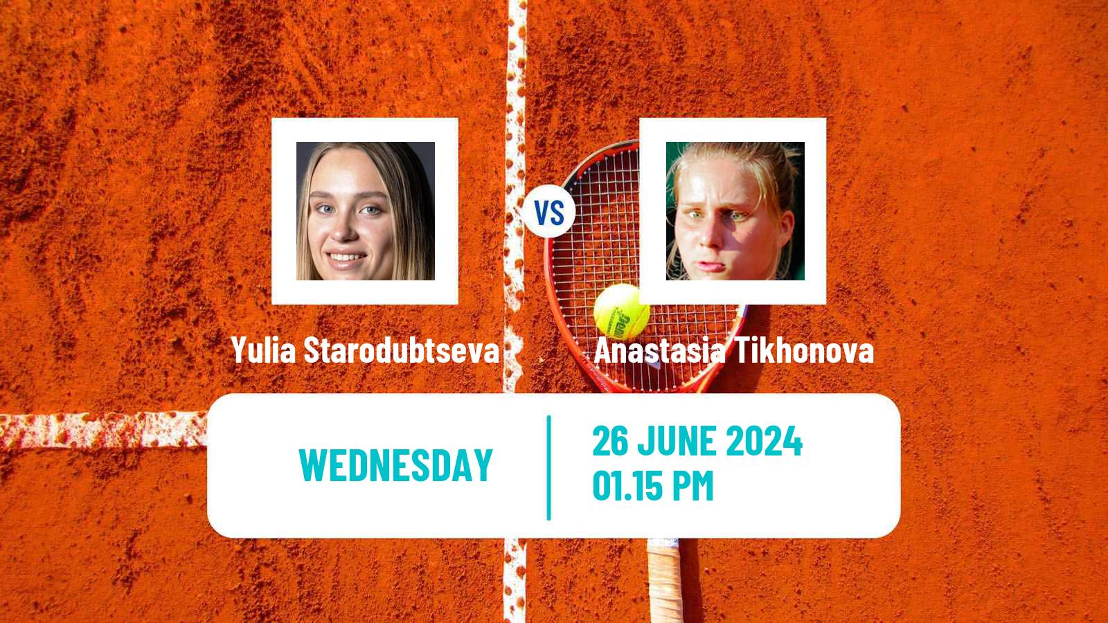 Tennis WTA Wimbledon Yulia Starodubtseva - Anastasia Tikhonova