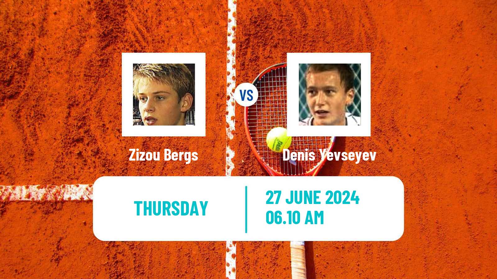 Tennis ATP Wimbledon Zizou Bergs - Denis Yevseyev