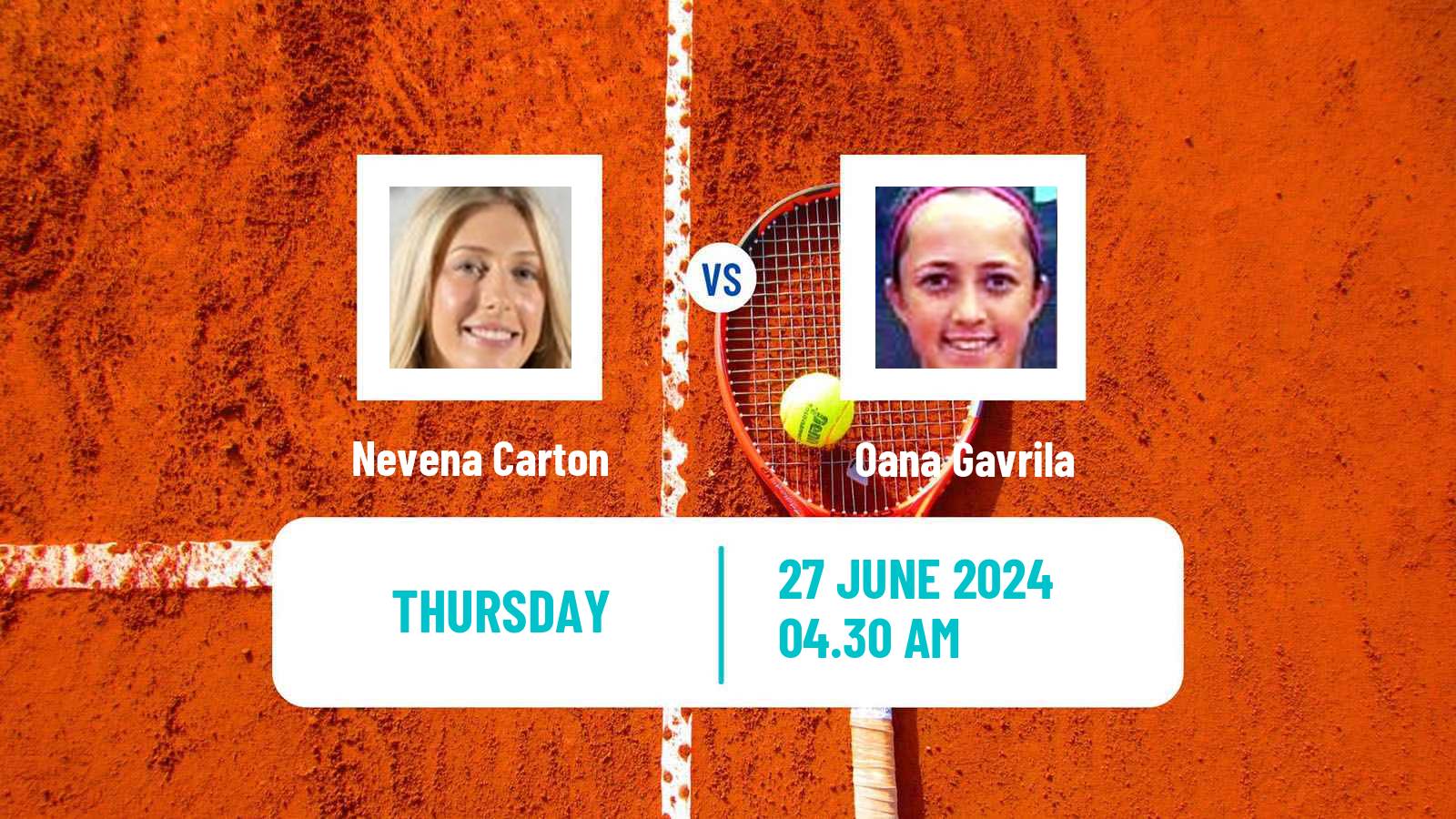 Tennis ITF W15 Kursumlijska Banja 9 Women Nevena Carton - Oana Gavrila