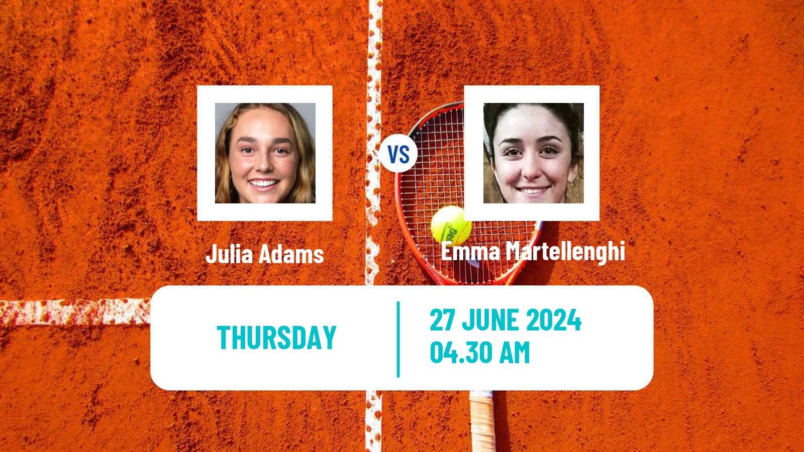 Tennis ITF W15 Monastir 24 Women Julia Adams - Emma Martellenghi