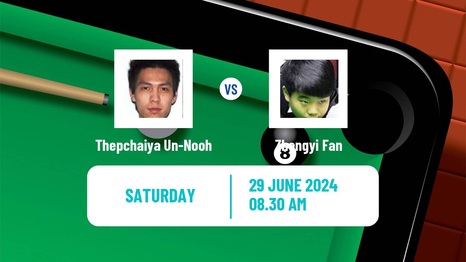 Snooker Championship League Thepchaiya Un-Nooh - Zhengyi Fan