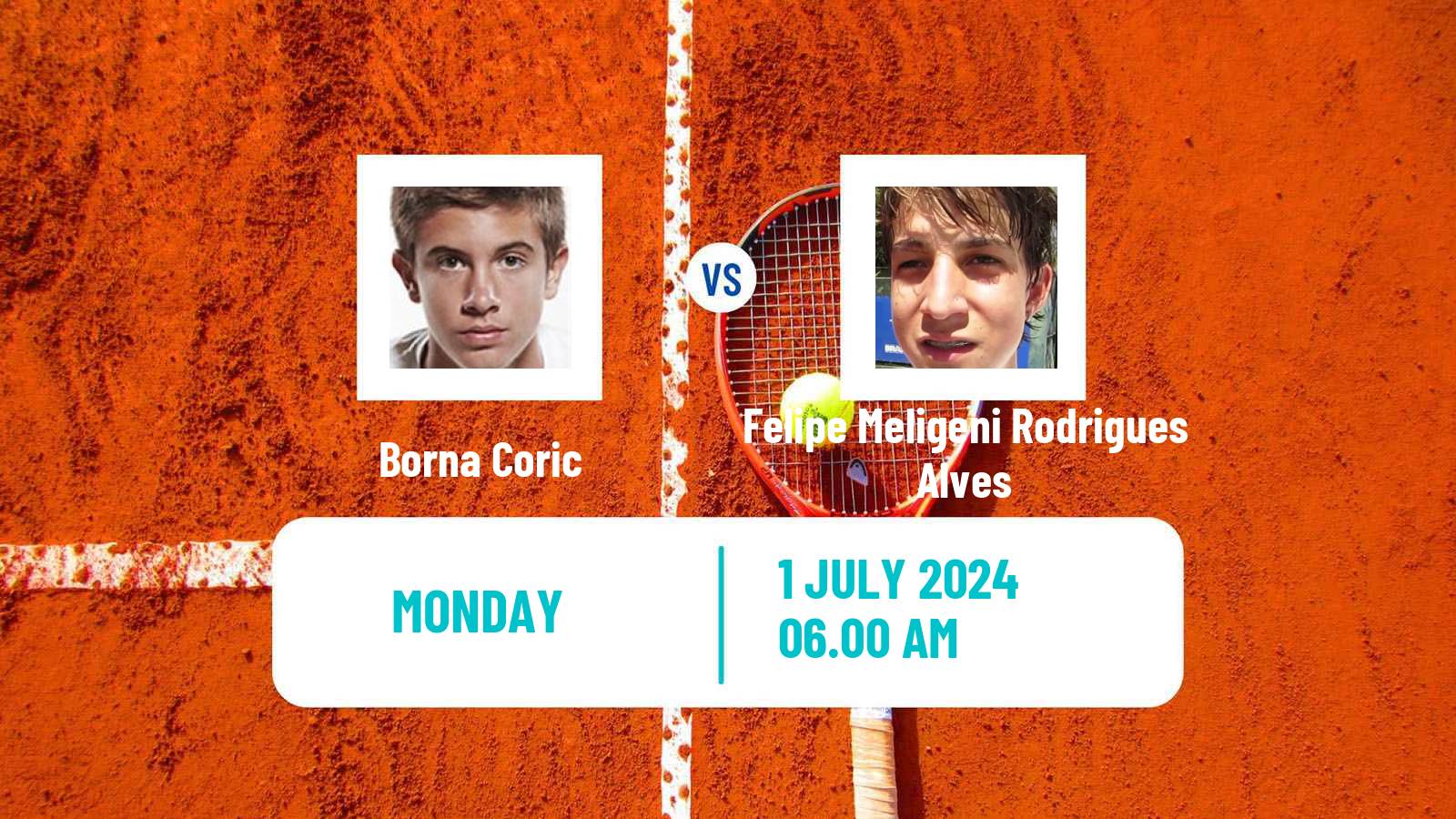 Tennis ATP Wimbledon Borna Coric - Felipe Meligeni Rodrigues Alves