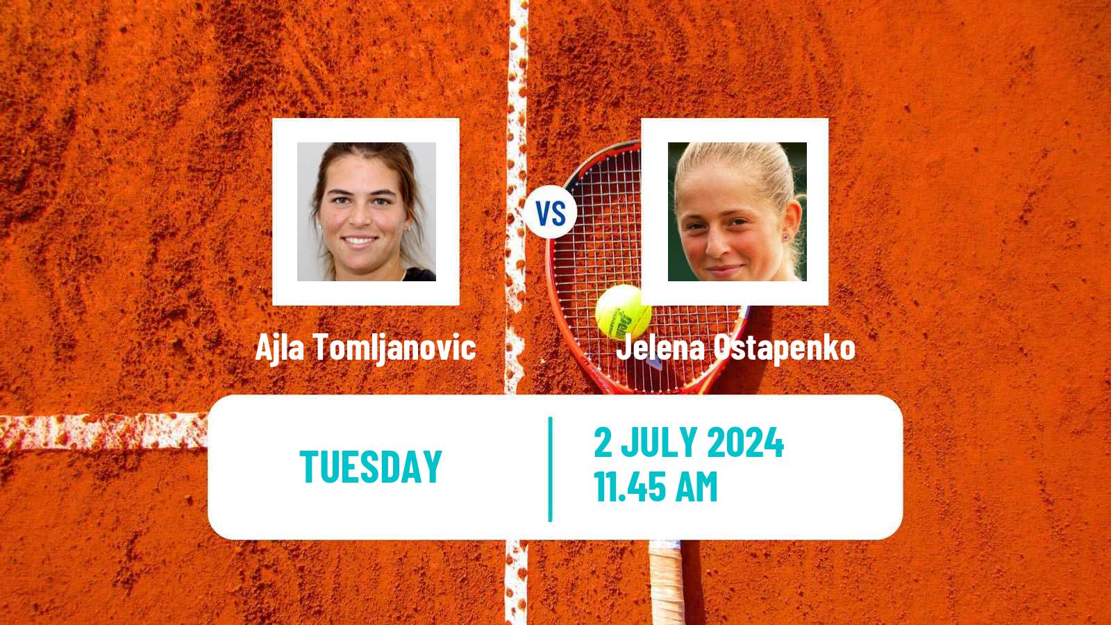 Tennis WTA Wimbledon Ajla Tomljanovic - Jelena Ostapenko
