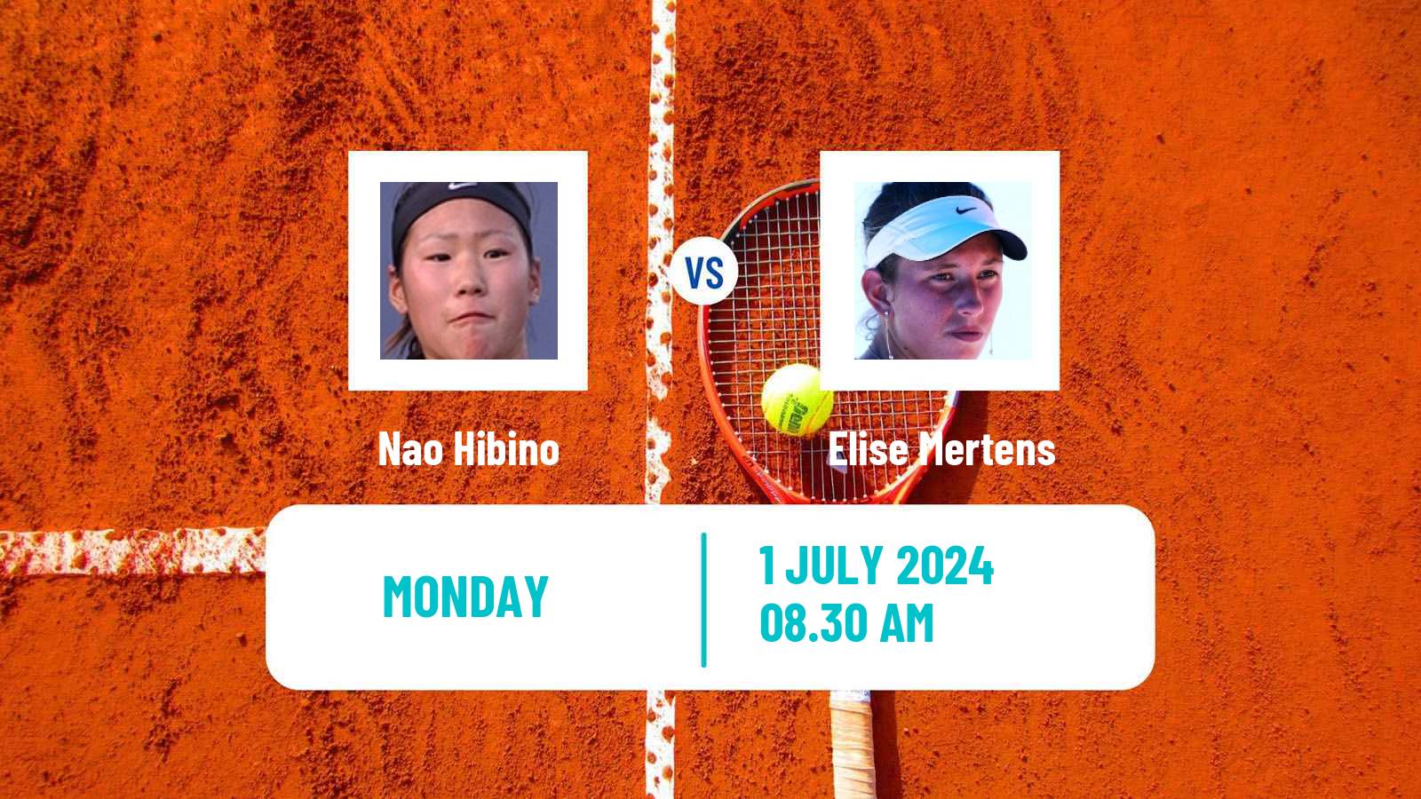 Tennis WTA Wimbledon Nao Hibino - Elise Mertens