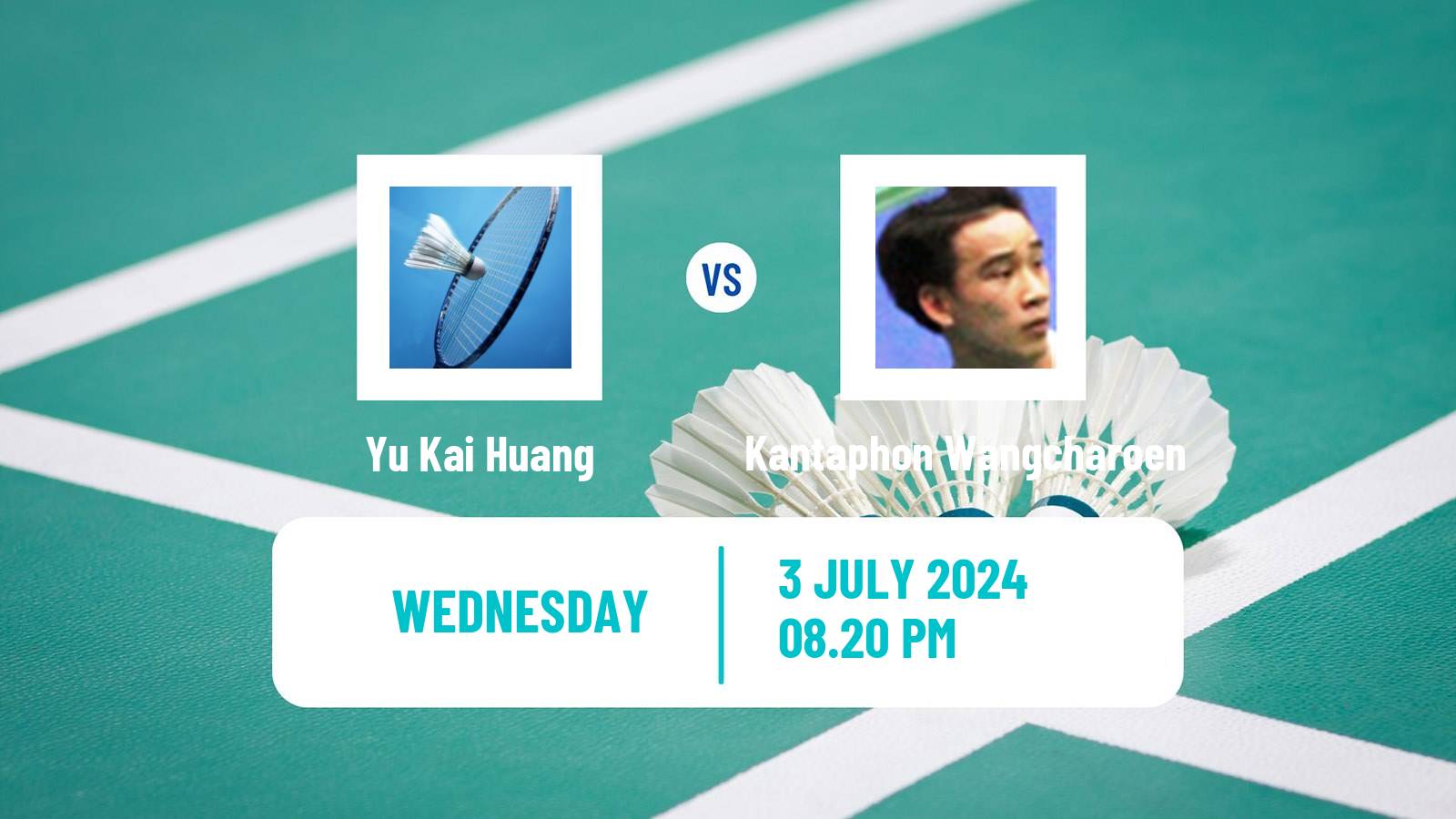 Badminton BWF World Tour Canada Open Men Yu Kai Huang - Kantaphon Wangcharoen