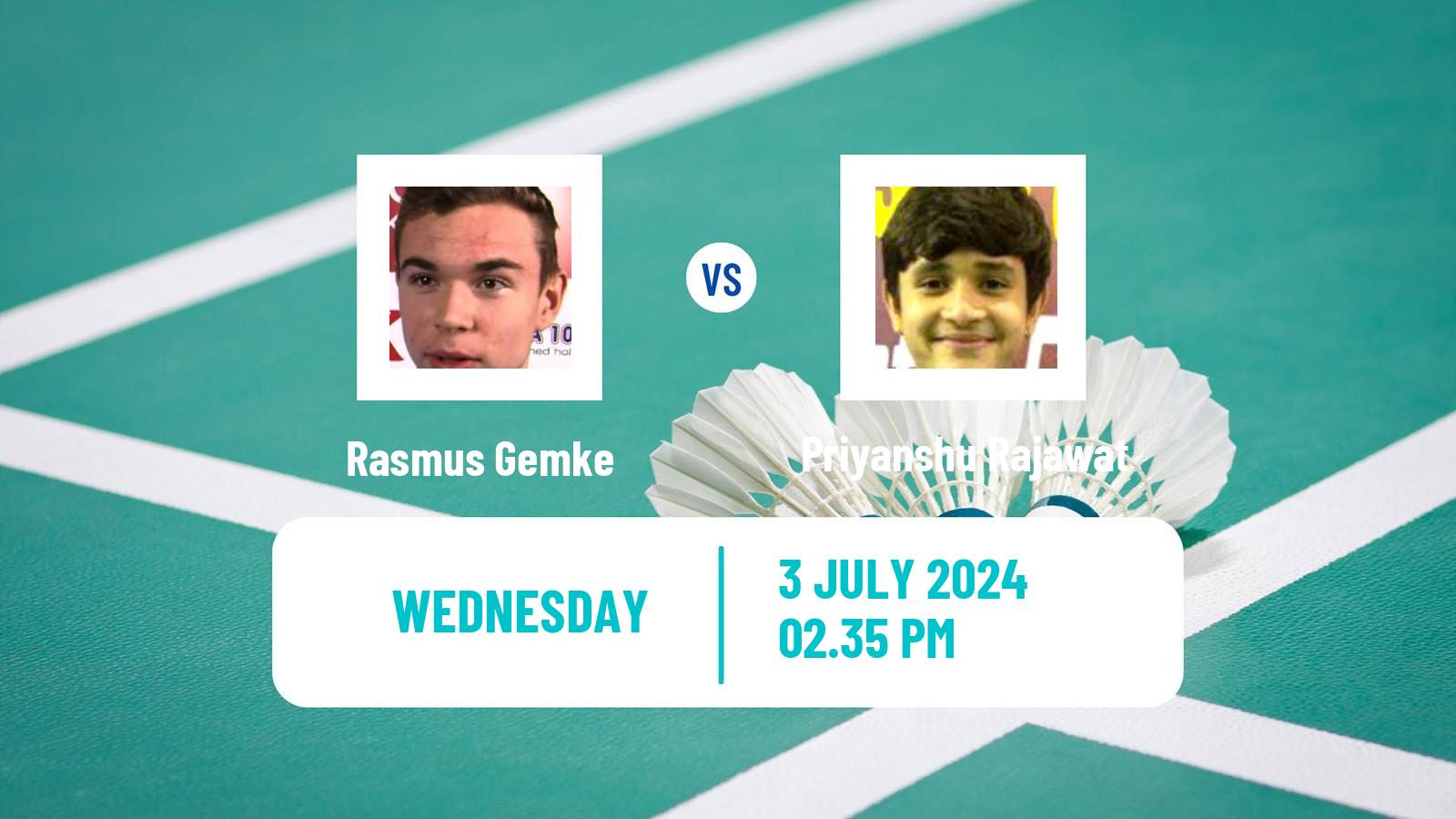 Badminton BWF World Tour Canada Open Men Rasmus Gemke - Priyanshu Rajawat