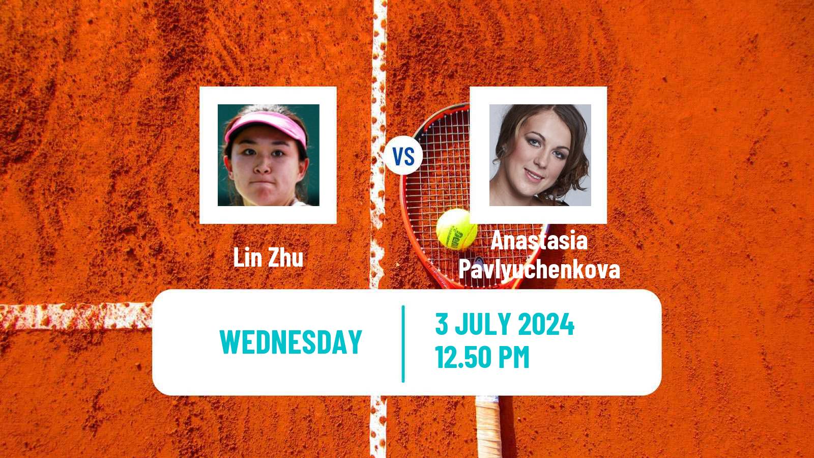 Tennis WTA Wimbledon Lin Zhu - Anastasia Pavlyuchenkova