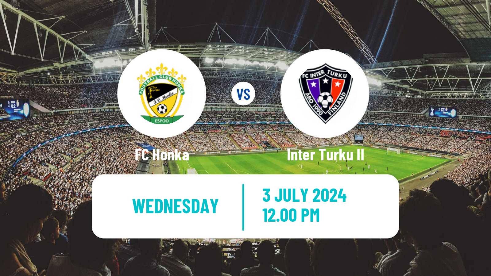 Football Finnish Kakkonen Group B Honka - Inter Turku II