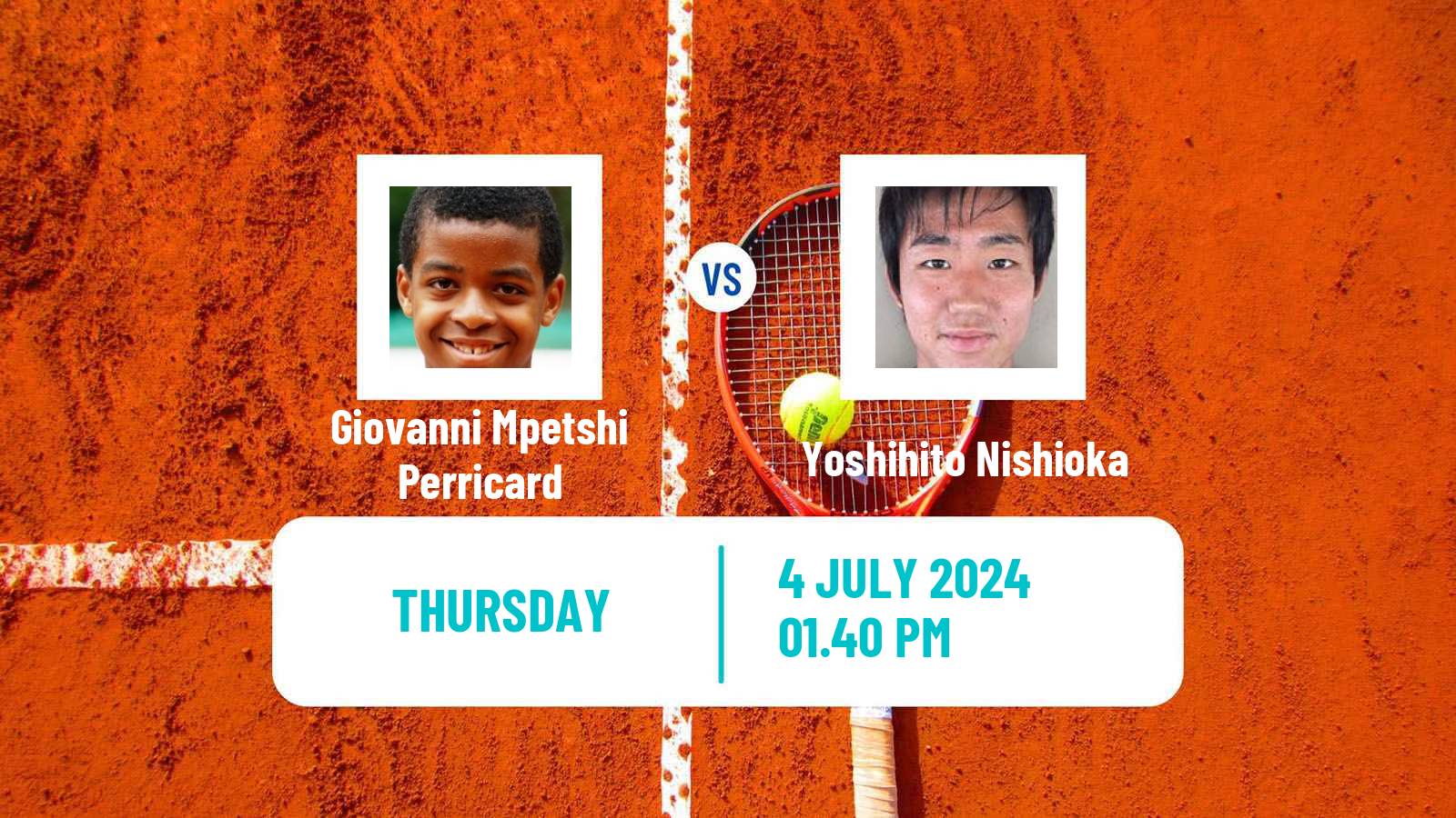 Tennis ATP Wimbledon Giovanni Mpetshi Perricard - Yoshihito Nishioka