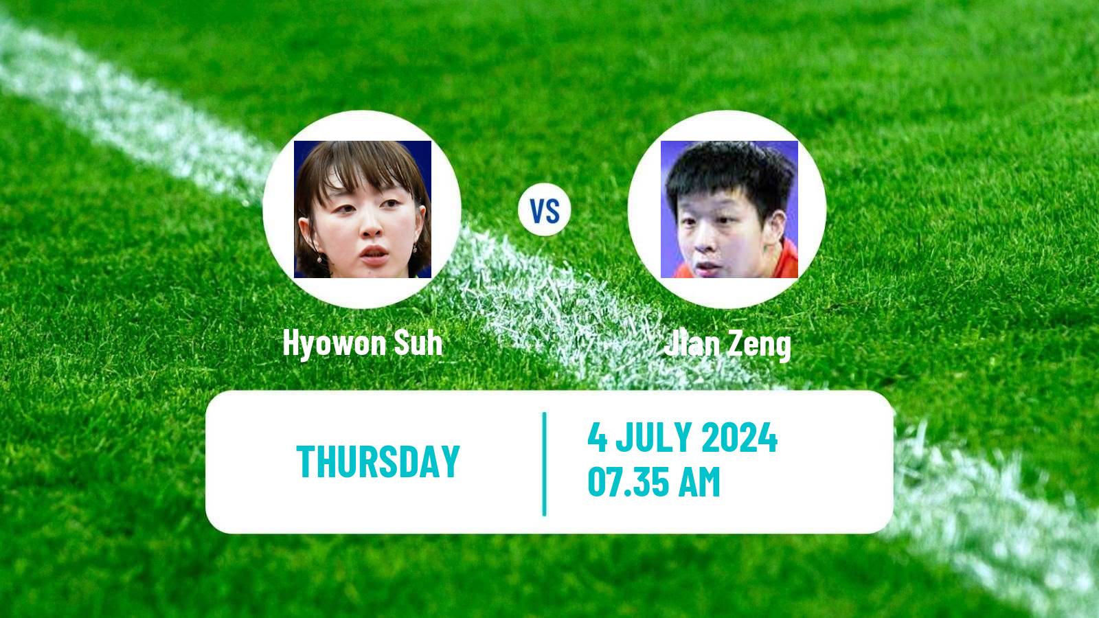 Table tennis Wtt Star Contender Bangkok Women Hyowon Suh - Jian Zeng