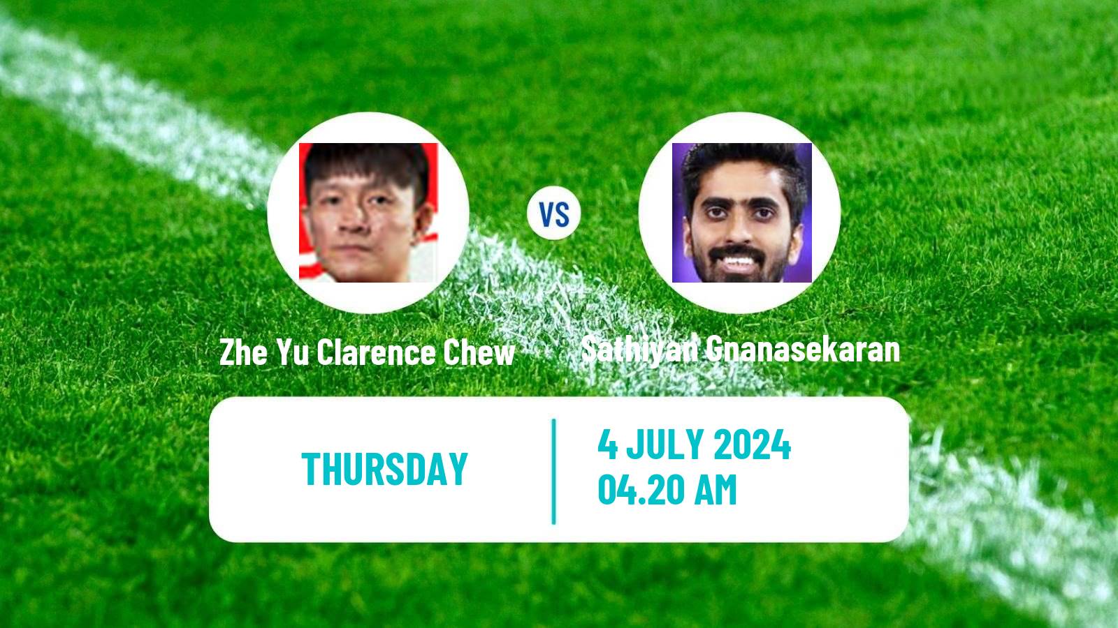 Table tennis Wtt Star Contender Bangkok Men Zhe Yu Clarence Chew - Sathiyan Gnanasekaran