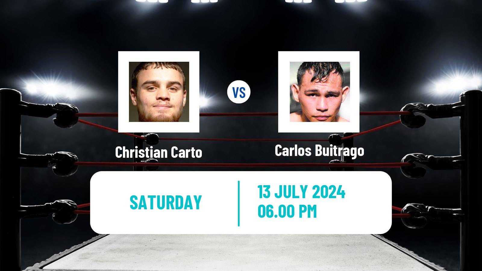 Boxing Bantamweight Others Matches Men Christian Carto - Carlos Buitrago