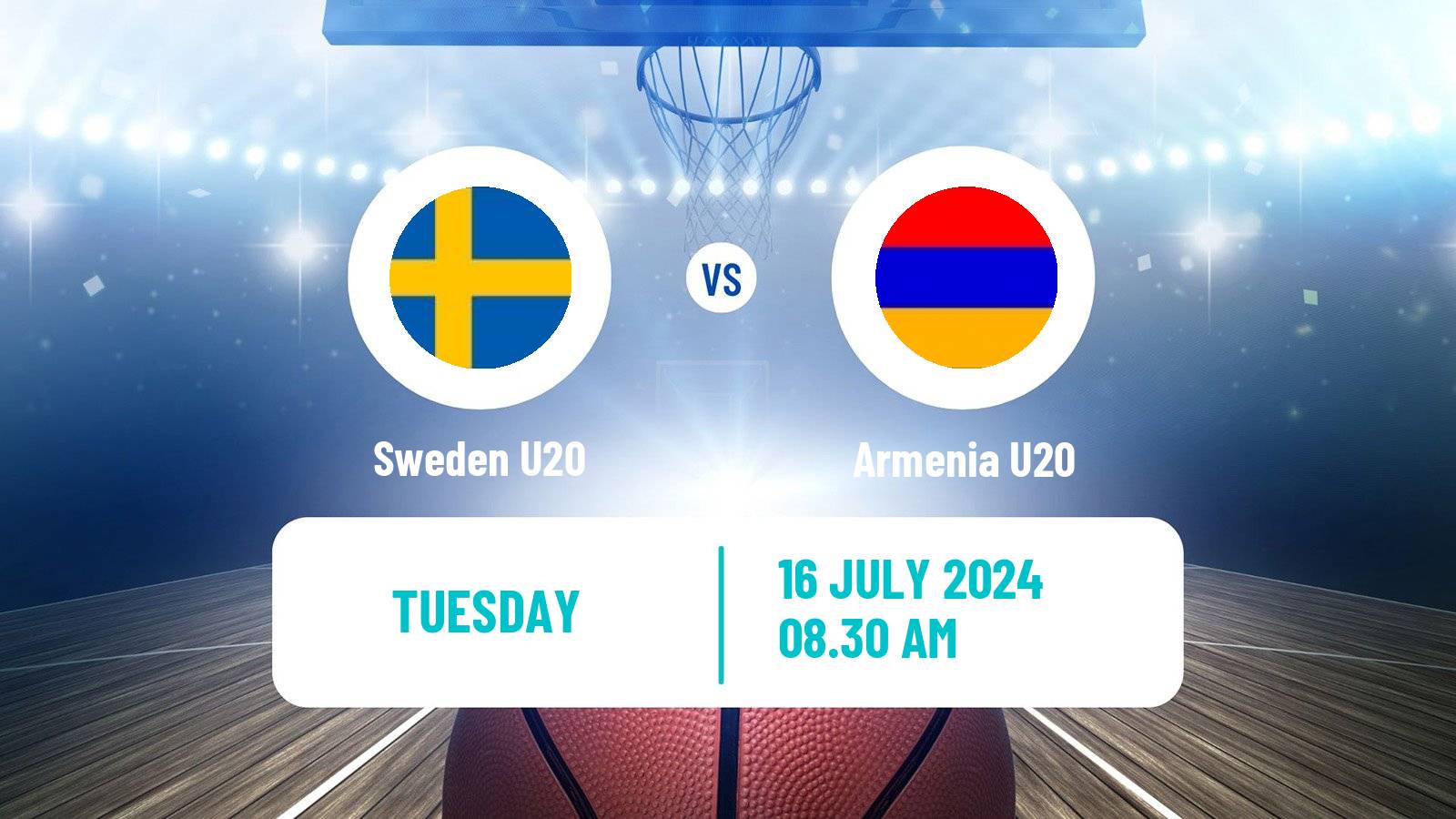 Basketball EuroBasket U20 B Sweden U20 - Armenia U20