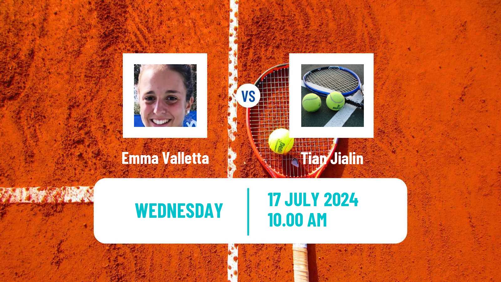 Tennis ITF W15 Monastir 27 Women Emma Valletta - Tian Jialin