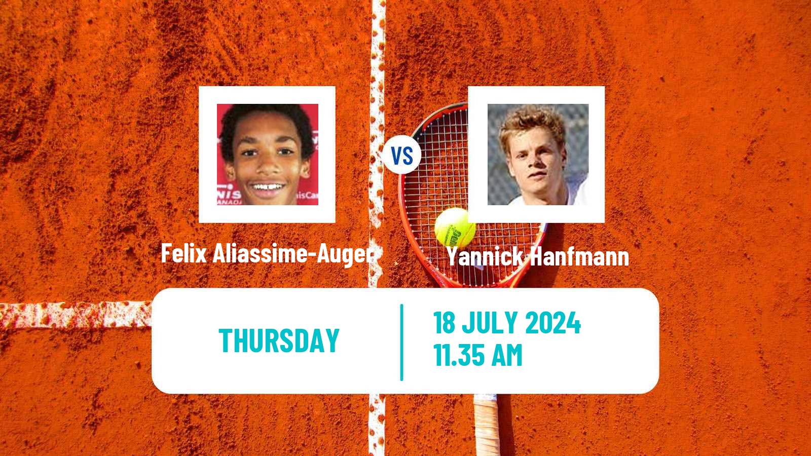 Tennis ATP Gstaad Felix Aliassime-Auger - Yannick Hanfmann