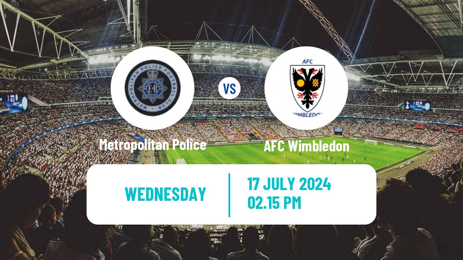 Soccer Club Friendly Metropolitan Police - AFC Wimbledon