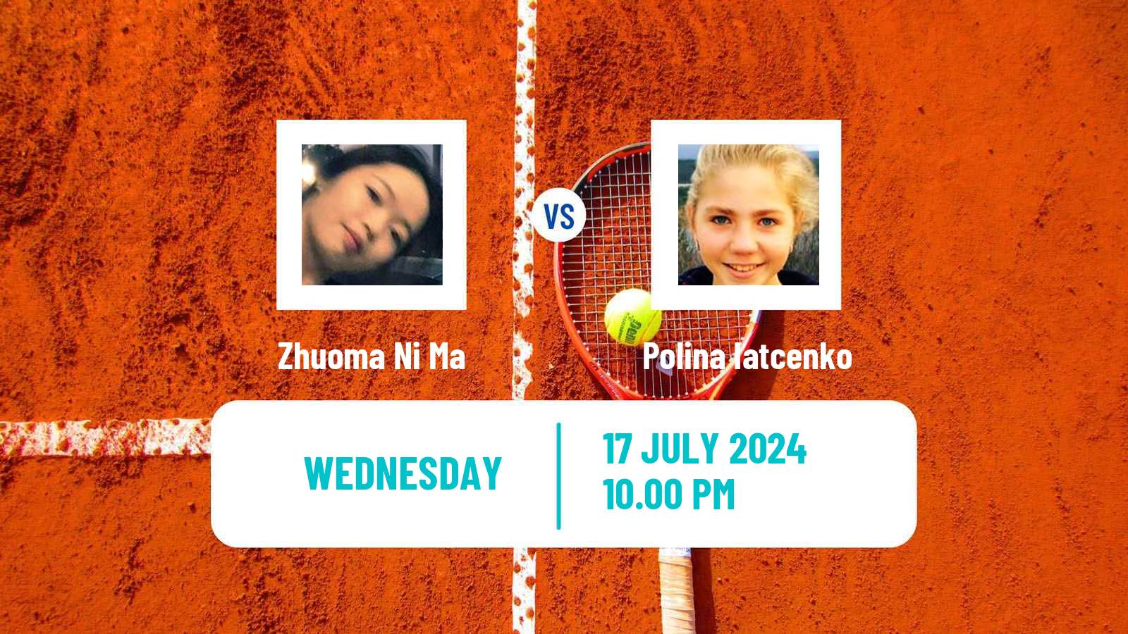 Tennis ITF W35 Tianjin 2 Women Zhuoma Ni Ma - Polina Iatcenko