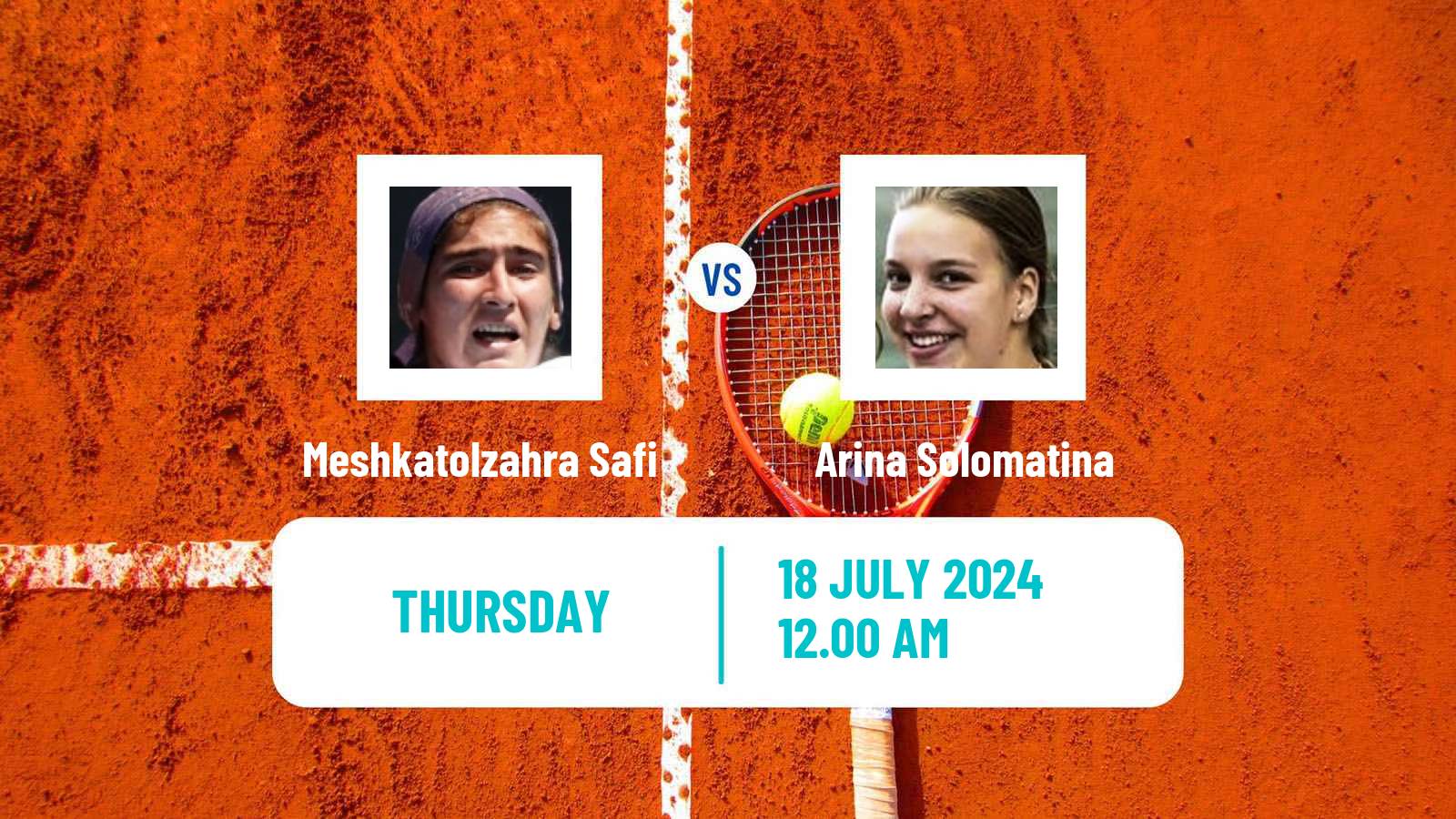 Tennis WTA Billie Jean King Cup Group II Meshkatolzahra Safi - Arina Solomatina