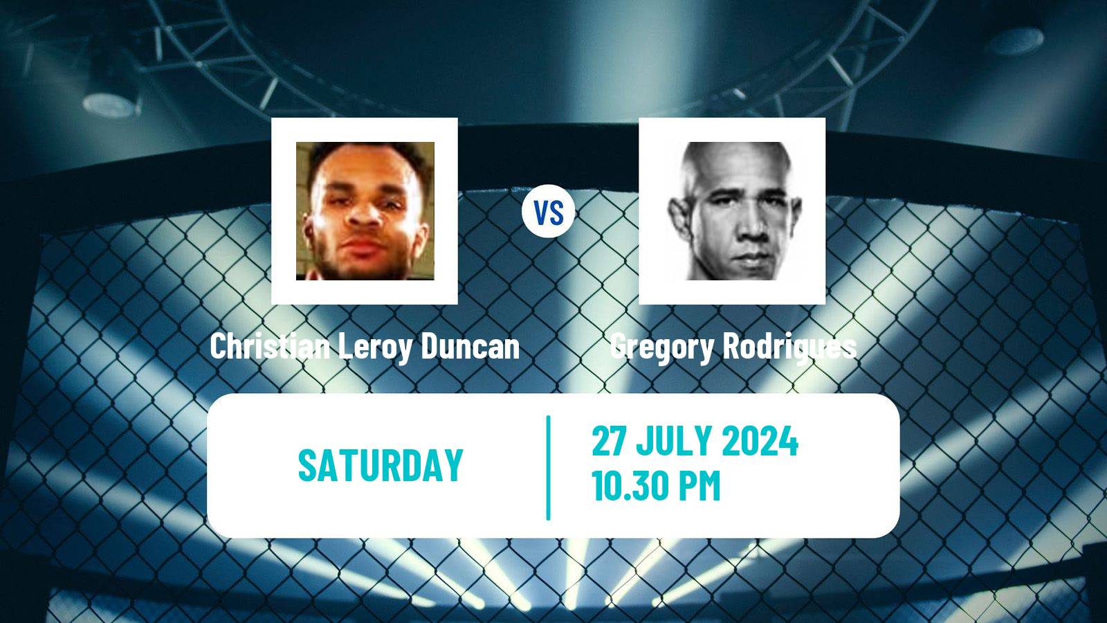 MMA Middleweight UFC Men Christian Leroy Duncan - Gregory Rodrigues