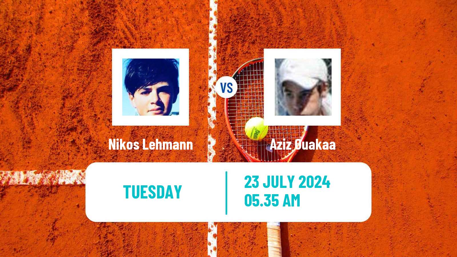 Tennis ITF M15 Monastir 30 Men 2024 Nikos Lehmann - Aziz Ouakaa