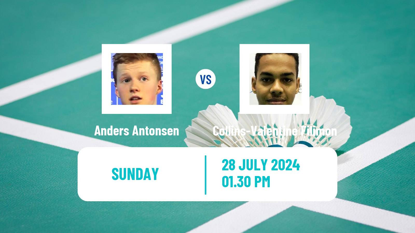 Badminton BWF Olympic Games Men Anders Antonsen - Collins-Valentine Filimon