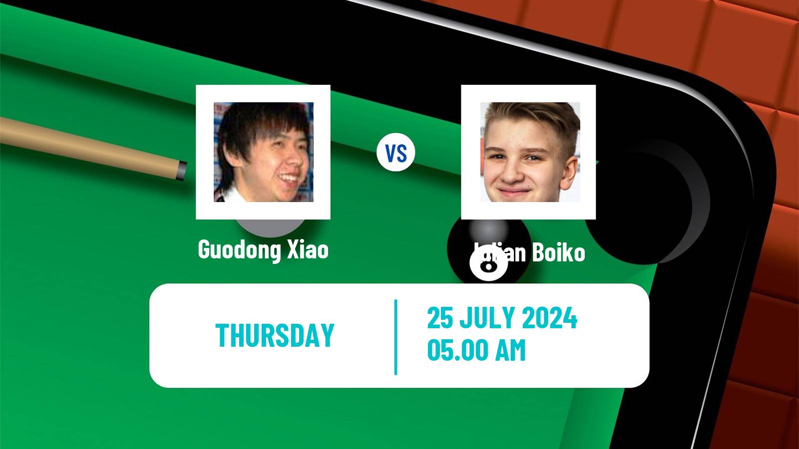 Snooker Grand Prix Guodong Xiao - Iulian Boiko