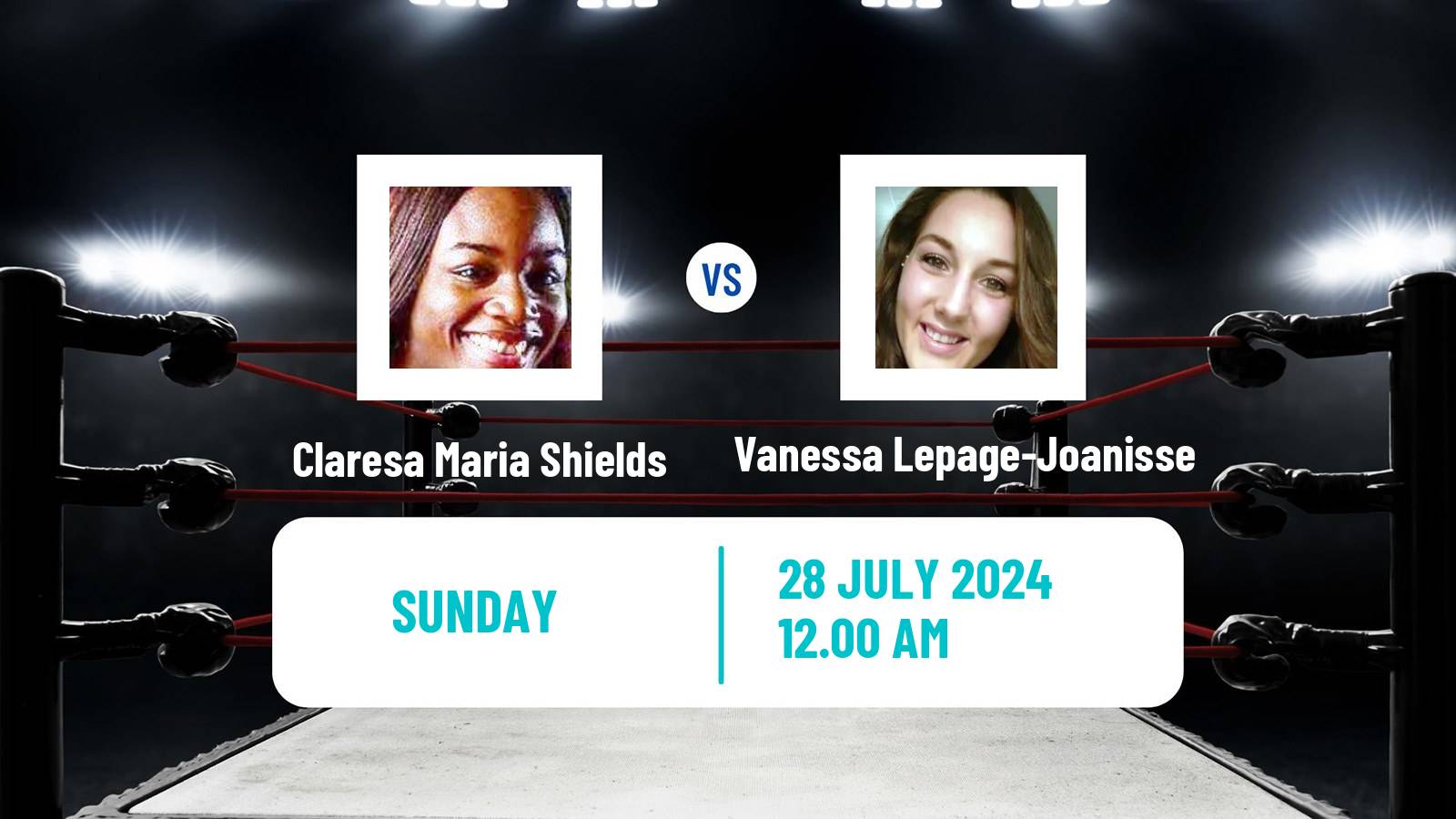 Boxing Heavyweight WBC Title Women Claresa Maria Shields - Vanessa Lepage-Joanisse