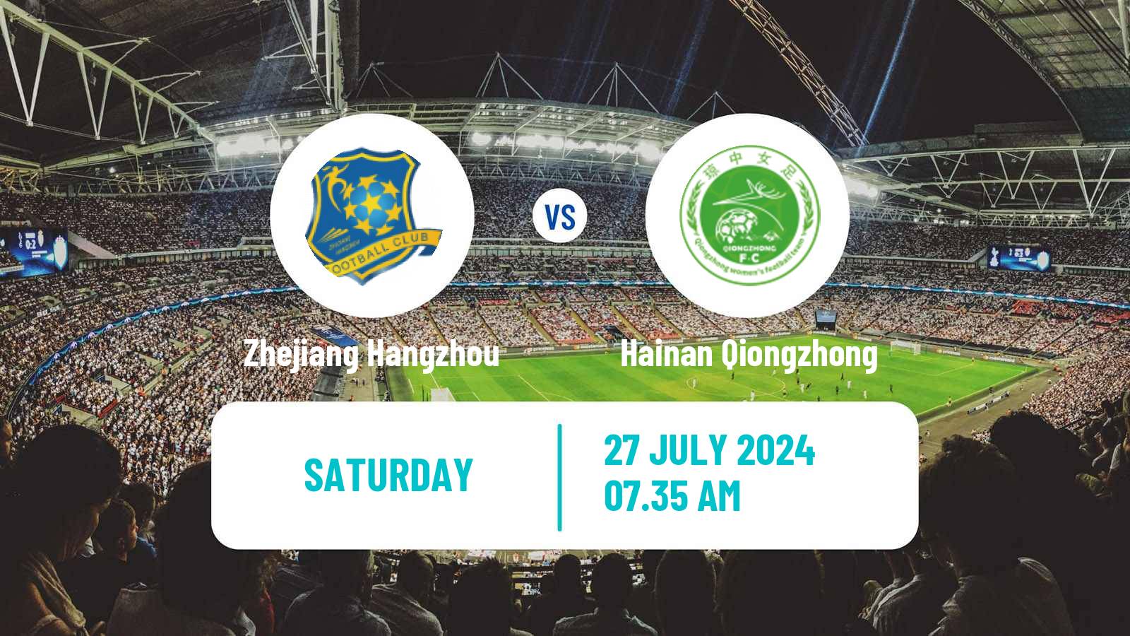 Soccer Chinese Super League Women Zhejiang Hangzhou - Hainan Qiongzhong
