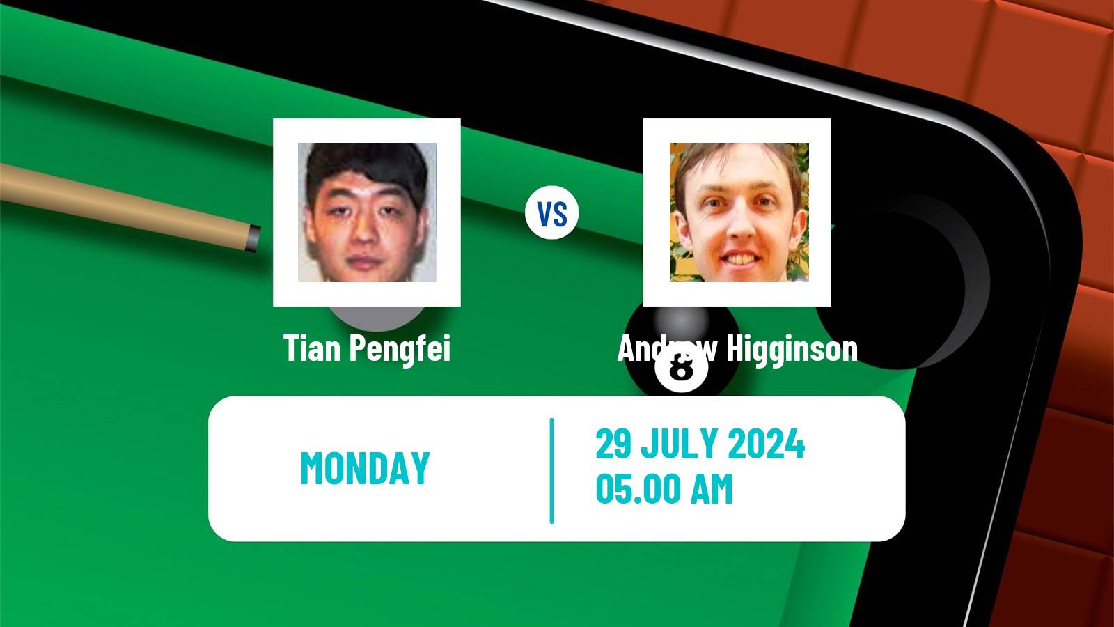 Snooker Wuhan Open Tian Pengfei - Andrew Higginson