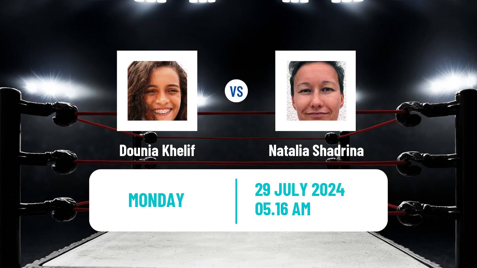 Boxing Lightweight Olympic Games Women Dounia Khelif - Natalia Shadrina