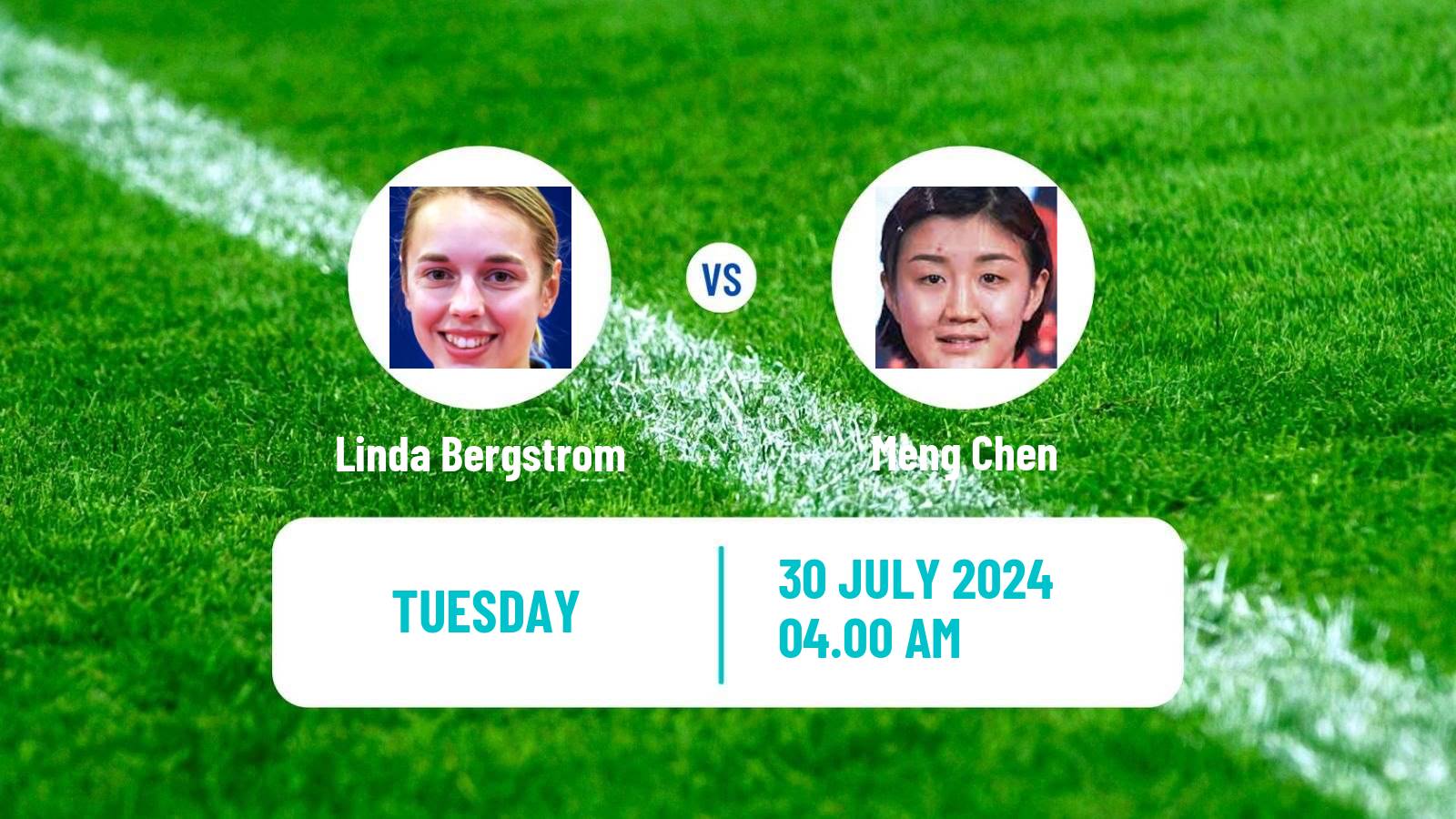 Table tennis Olympic Games Women Linda Bergstrom - Meng Chen