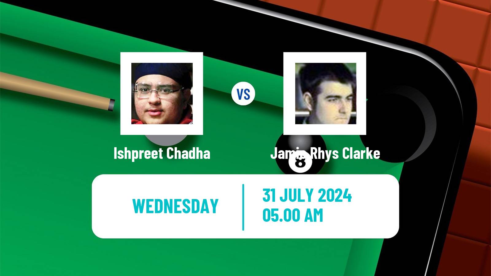Snooker British Open Ishpreet Chadha - Jamie Rhys Clarke
