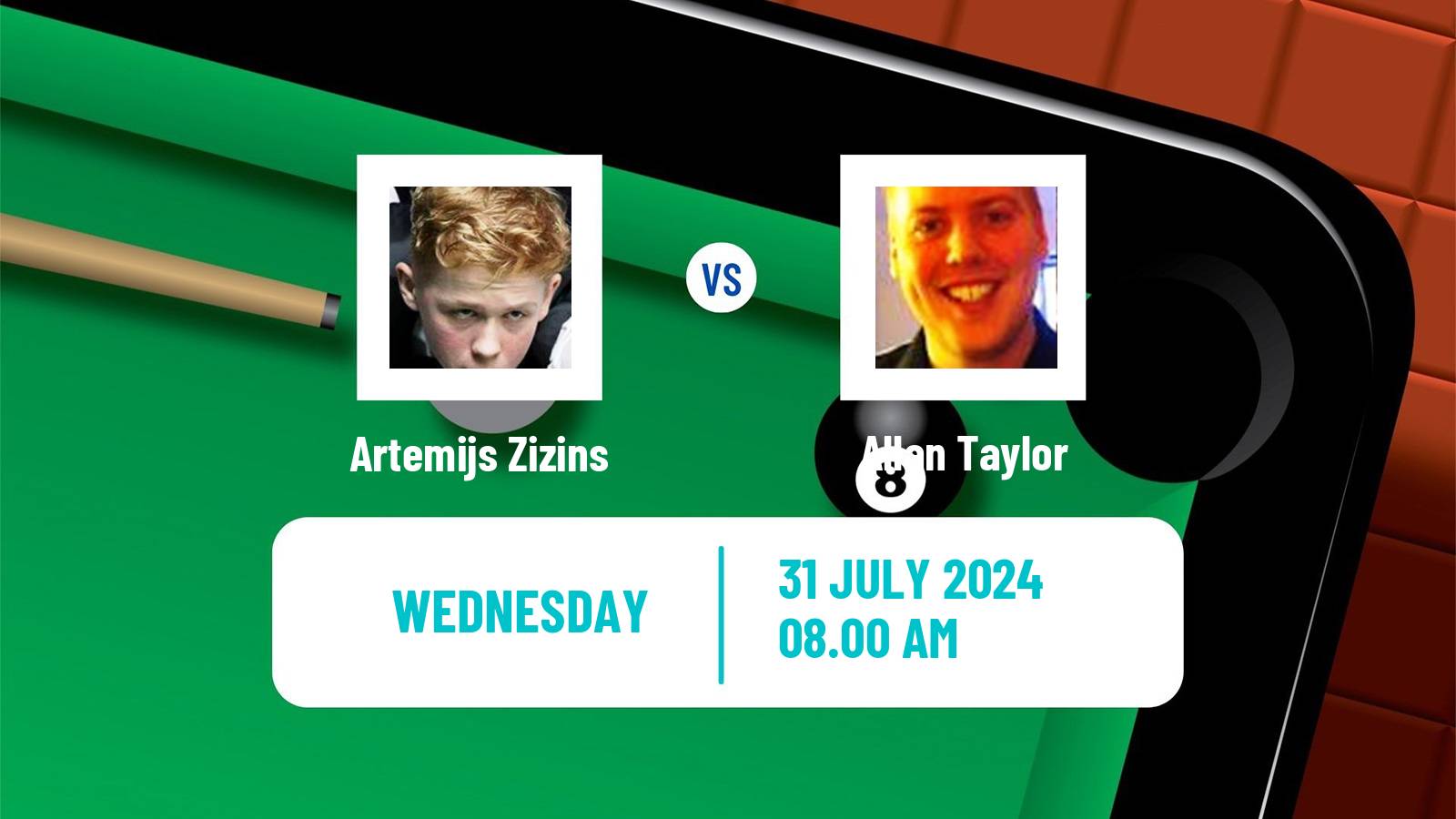 Snooker British Open Artemijs Zizins - Allan Taylor