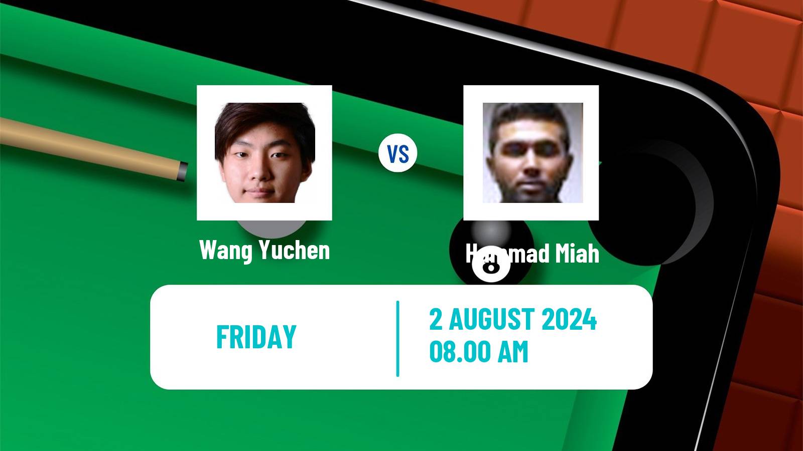 Snooker British Open Wang Yuchen - Hammad Miah