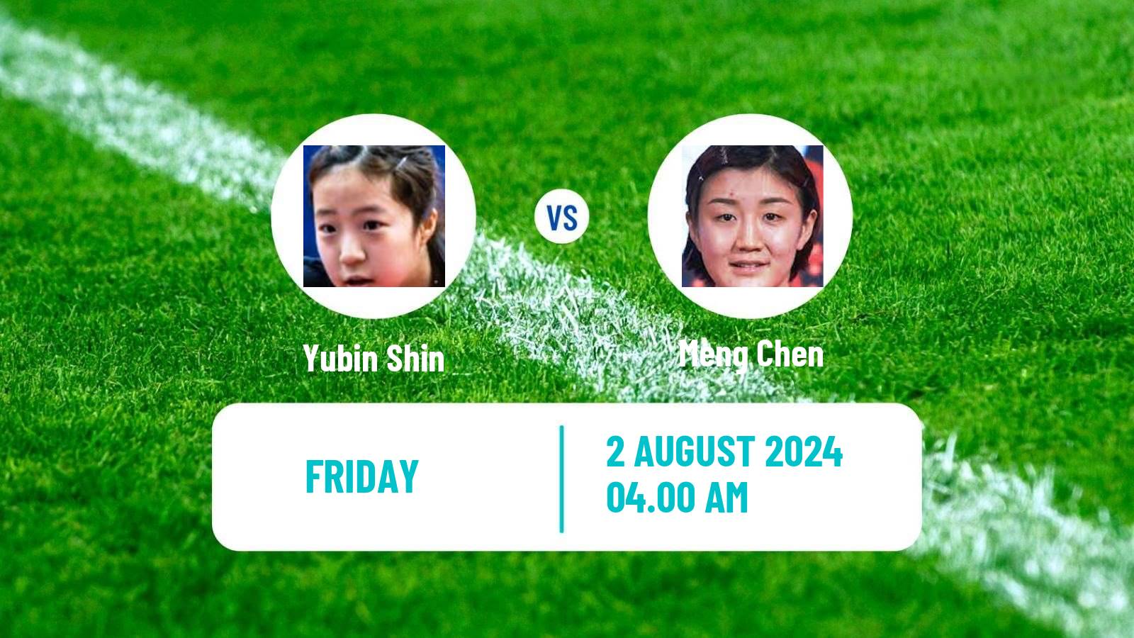 Table tennis Olympic Games Women Yubin Shin - Meng Chen