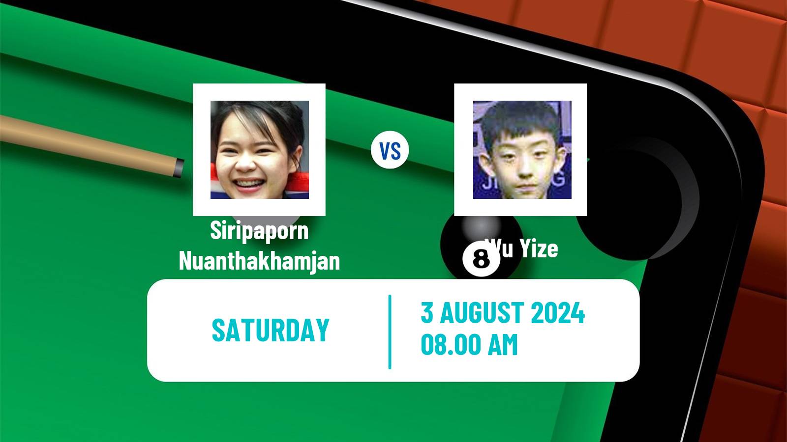 Snooker British Open Siripaporn Nuanthakhamjan - Wu Yize