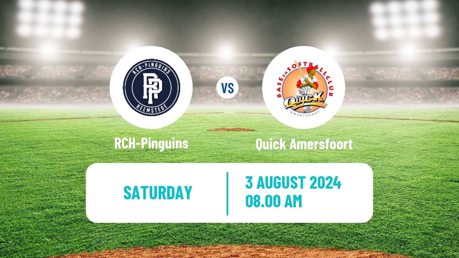Baseball Dutch Hoofdklasse Baseball RCH-Pinguins - Quick Amersfoort